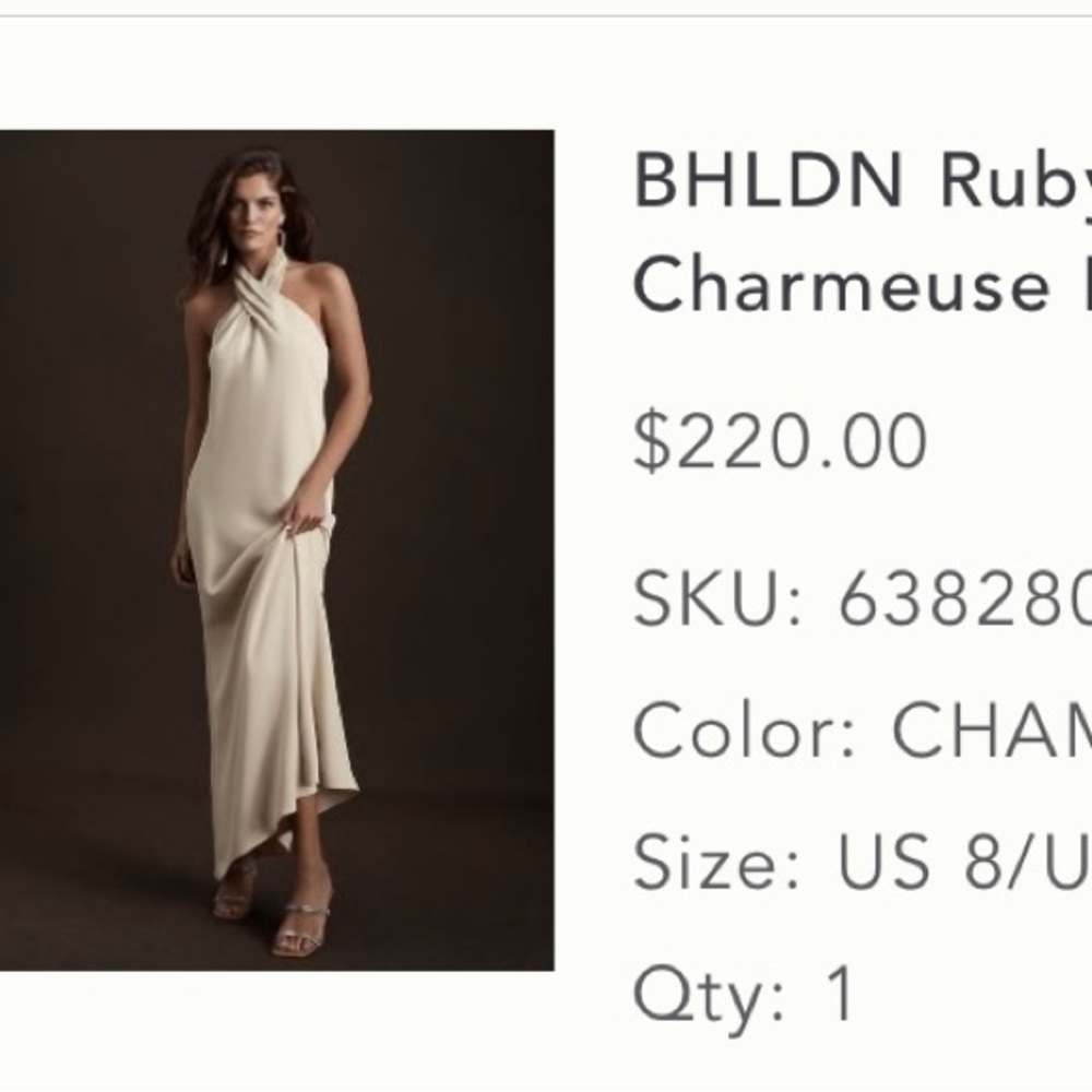 BHLDN champagne formal gown
